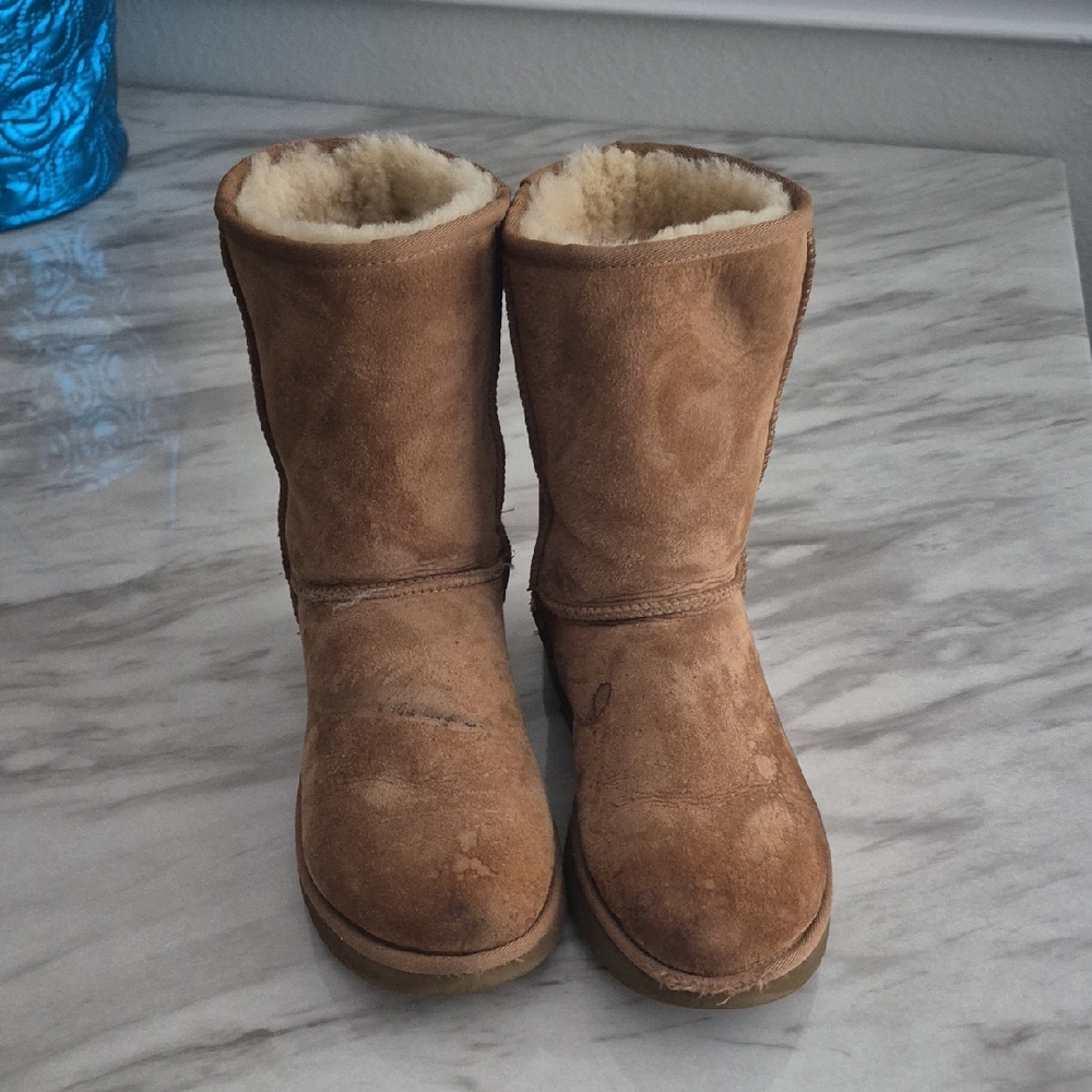 UGG Brown Ankle Boots with Cream Lining